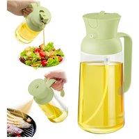 Living and Home 2-in-1 550ML Premium Glass Oil Sprayer & Dispenser in Green | Size: 20oz (550ml)