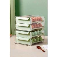 Living and Home 2-layer Transparent 32-Grid Egg Storage Drawer Box in Light Green