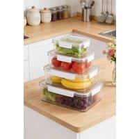 Living and Home 4Pcs Fridge Food Storage Containers with Lids in Clear | Size: 4 Pack