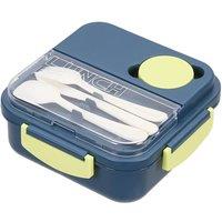 Living and Home 1.4L 3-Compartment Lunch Box with Cutlery Set in Blue