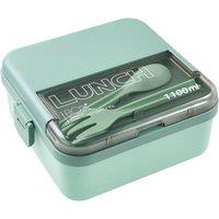 Living and Home 1.1L Lunch Box with Fork and Spoon in Green