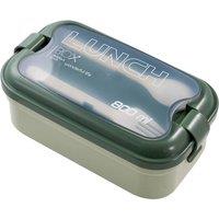 Living and Home 800ml Rectangular Lunch Box with Fork and Spoon in Green