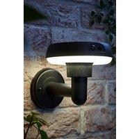 ValueLights Solar Powered LED Matte Black Sensor Outdoor Wall Light