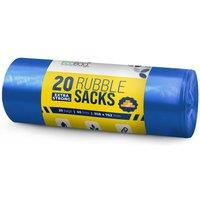 ECOBAG NOT ALL BAGS ARE EQUAL 20 Pack Blue Rubble Bags 40L / 100 Microns Bin Bags(508 x 762mm)