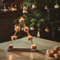 Ivyline Advent Countdown Candle Holder with Numbered Date Discs - Antique Brass Finish, 25cm Premium Quality Modern Design in Metallics