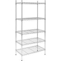Oypla 5 Tier Heavy Duty Wire Rack Shelving Unit in Silver