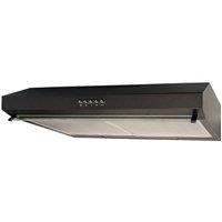 SIA 60cm Black Slim Visor Cooker Hood Kitchen Extractor Fan - VSR60BL