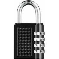 BARGAINS-GALORE 40mm Security 4 Digit Combination Padlock Shackle Weatherproof Strong in Black