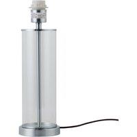 First Choice Lighting Aura - Chrome with Glass Column Table Lamp Base in Silver