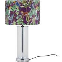 First Choice Lighting Aura - Chrome Table Lamp with Safari Velvet Shade in Silver