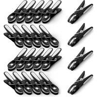 Keplin 24-Pack Laundry Pegs - Washing Line Pegs with Metal Spring in Black