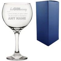 Uniqueful Personalised BeGINning Definition Gin Balloon Glass Birthday Friend in Clear