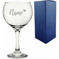 Uniqueful Personalised Gin Balloon Glass Heart Design 70th Birthday in Clear