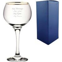 Uniqueful Personalised 19.7oz Gold Rim Ambassador Gin Balloon Glass Birthday