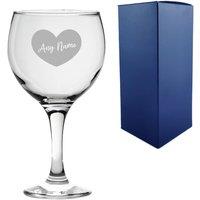 Uniqueful Personalised Gin Balloon Glass Heart Design Birthday in Clear