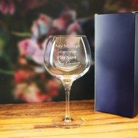Uniqueful Personalised 24oz Primeur Gin Balloon Glass Birthday Friend in Clear