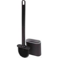 Harbour Housewares Wall-Mounted Toilet Brush & Holder Set in Black