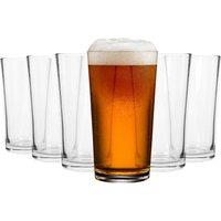 Argon Tableware Conical Pint Beer Glasses - 568ml (20oz) - Pack of 6 in Clear