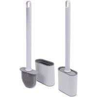 Harbour Housewares Wall-Mounted Toilet Brushes & Holders Set - Pack of 2 in White