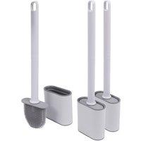 Harbour Housewares Wall-Mounted Toilet Brushes & Holders Set - Pack of 3 in White