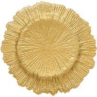 Neel Blue 33cm Charger Plates Vintage Design Glass Plates for Dinner Table Decoration in Gold