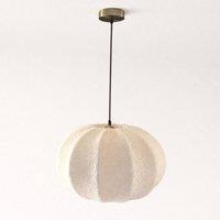 CGC Lighting Zita Large Oval Cream Fluffy 'Teddy Bear' Fabric Lampshade