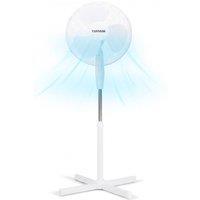 Tanness 16" Oscillating Pedestal Fan with 3 Speeds - Adjustable Fan - White