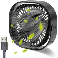 Tanness USB Desk Fan - Portable Quiet Cooling Fan - Compact Fan - Black