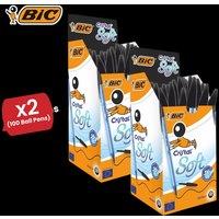 Bic CRISTAL SOFTBALL POINT BLACK - 2 Packs