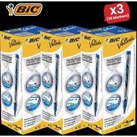 Bic Velleda Liquid Ink Dry Wipe Pocket Markers Blue - 3 Packs