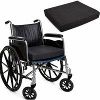 House of Home Wheelchair Cushion 3 inch Memory Foam Pressure Relief Seat Pad in Black