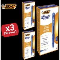 Bic Gelocity Clic Box 12 Blue (Original) - 3 Packs