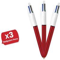 Bic 4 Colour Shine Red Pack of 3
