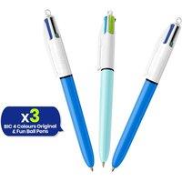 Bic 4 Colours Pack of 3 includes 2 Original, 1 Fun
