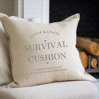 Aye Do Gifts Personalised Couples Survival Cushion in Beige | Size: 40 cm x 40 cm