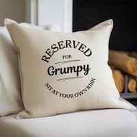 Aye Do Gifts Reserved for Grumpy Cushion Gift in Beige | Size: 40 cm x 40 cm