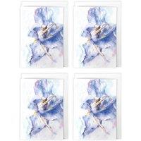 Wee Blue Coo Watercolour Ballet Dancer Art Cards Pack of 4 Dance Greeting Cards in Blue | Size: 4 Pack