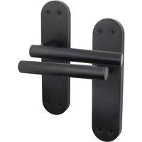 AFIT Matt Black T-Bar Door Handles Backplate Internal 1 Pair | Size: 150mm x 150mm