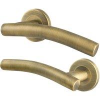 AFIT 1 Pair of Antique Brass Curved Internal Lever Handles in Bronze | Size: 150mm x 150mm