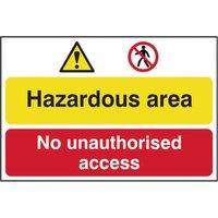 Scan Hazardous Area No Unauthorized Access - Pvc Sign 600 X 400mm