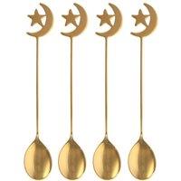 Something Different Star & Moon Teaspoons (Pack of 4) in Gold