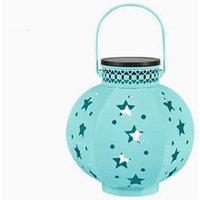 Obasyhig Solar-Powered Star Projection Night Light in Light Blue