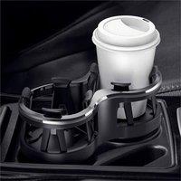 SPETLEK Double Hole Car Cup Holder Expander 2 in 1 Adapter Organizer in Black