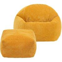 icon Kids Corduroy Beanbag & Foostool in Yellow