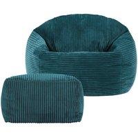 icon Kids Corduroy Beanbag & Foostool in Teal