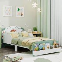 AIYAPLAY Toddler Bed, Themed Kids Bed Frame with Storage in Green