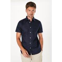 Burton Men's Navy Short Sleeve Oxford Shirt | Size: 2XL