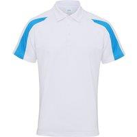 AWDis Men's Just Cool Short Sleeve Contrast Panel Polo Shirt in White | Size: Medium