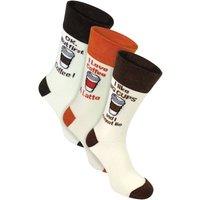 Sock Snob Men's 3 Pairs Funny Food Drink Cotton Rich Socks in Light Brown