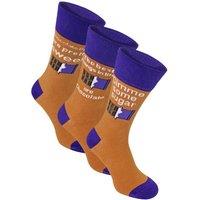 Sock Snob Men's 3 Pairs Funny Food Drink Cotton Rich Socks in Brown